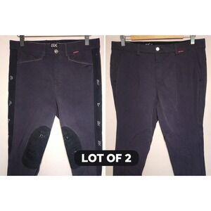 Lot of 2 B Vertigo Equestrian Riding Breeches Navy Blue Size 34 and M Full Seat